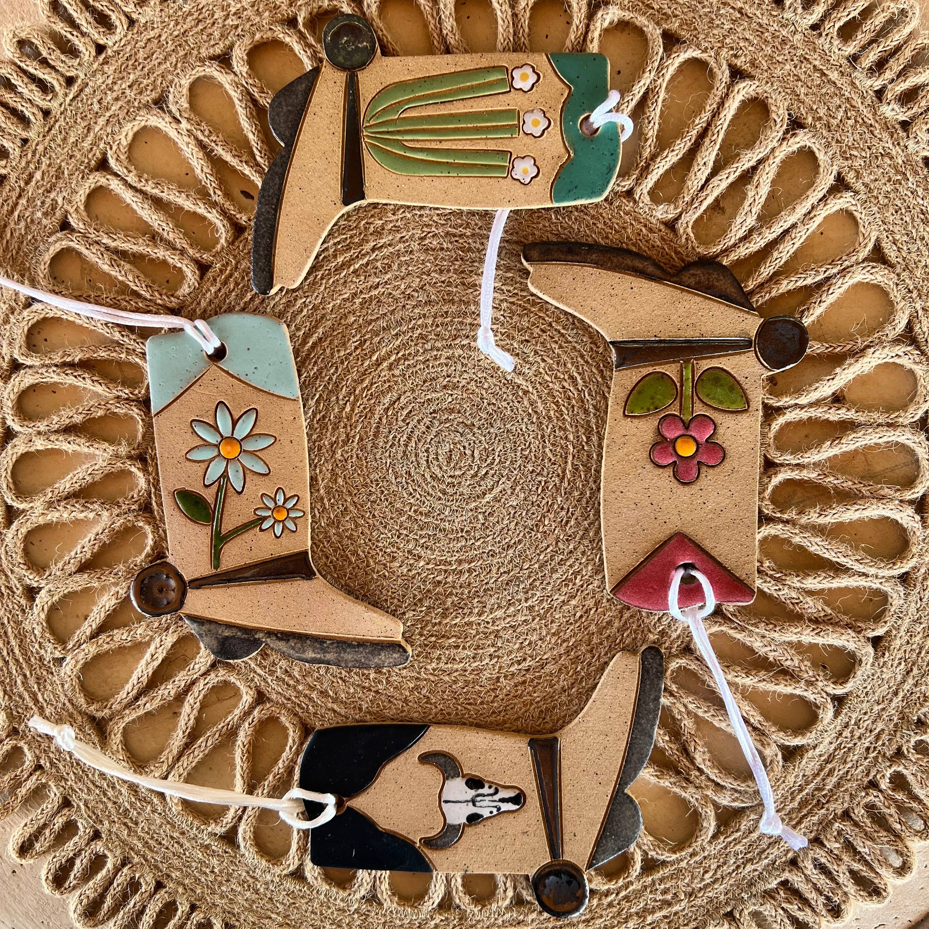 Ceramic Boot Ornaments