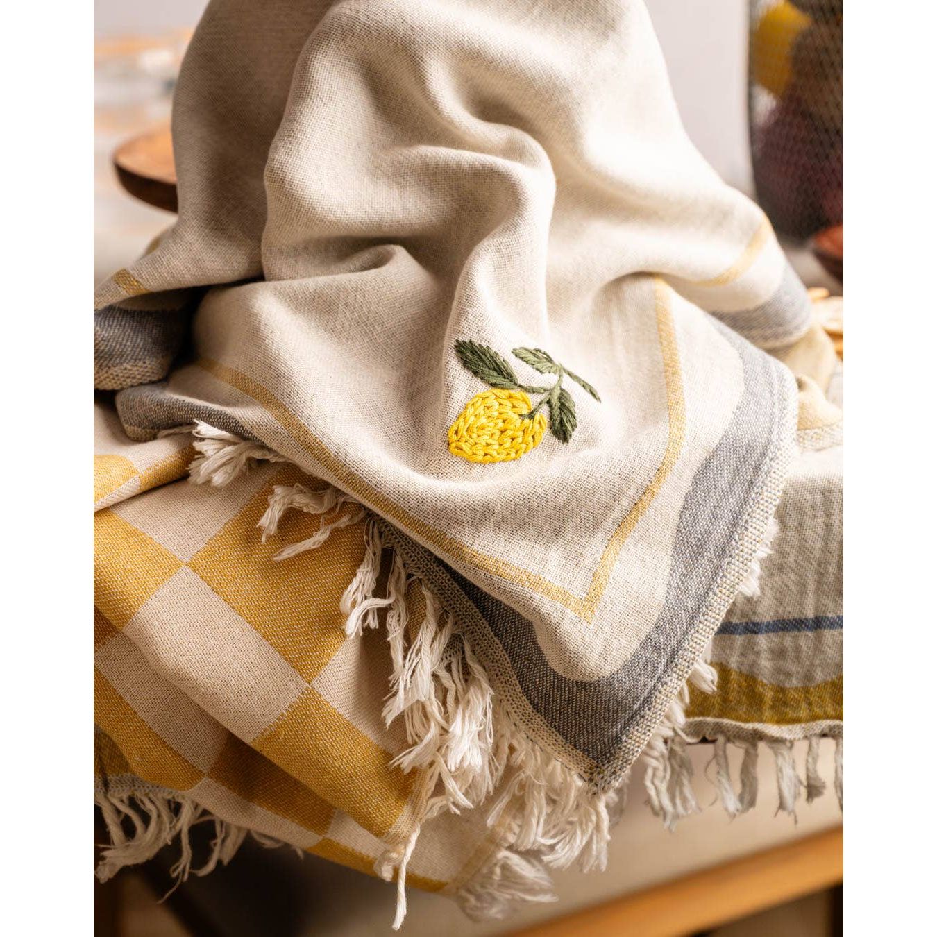 Lemon - Hand Stitched Kitchen Towel
