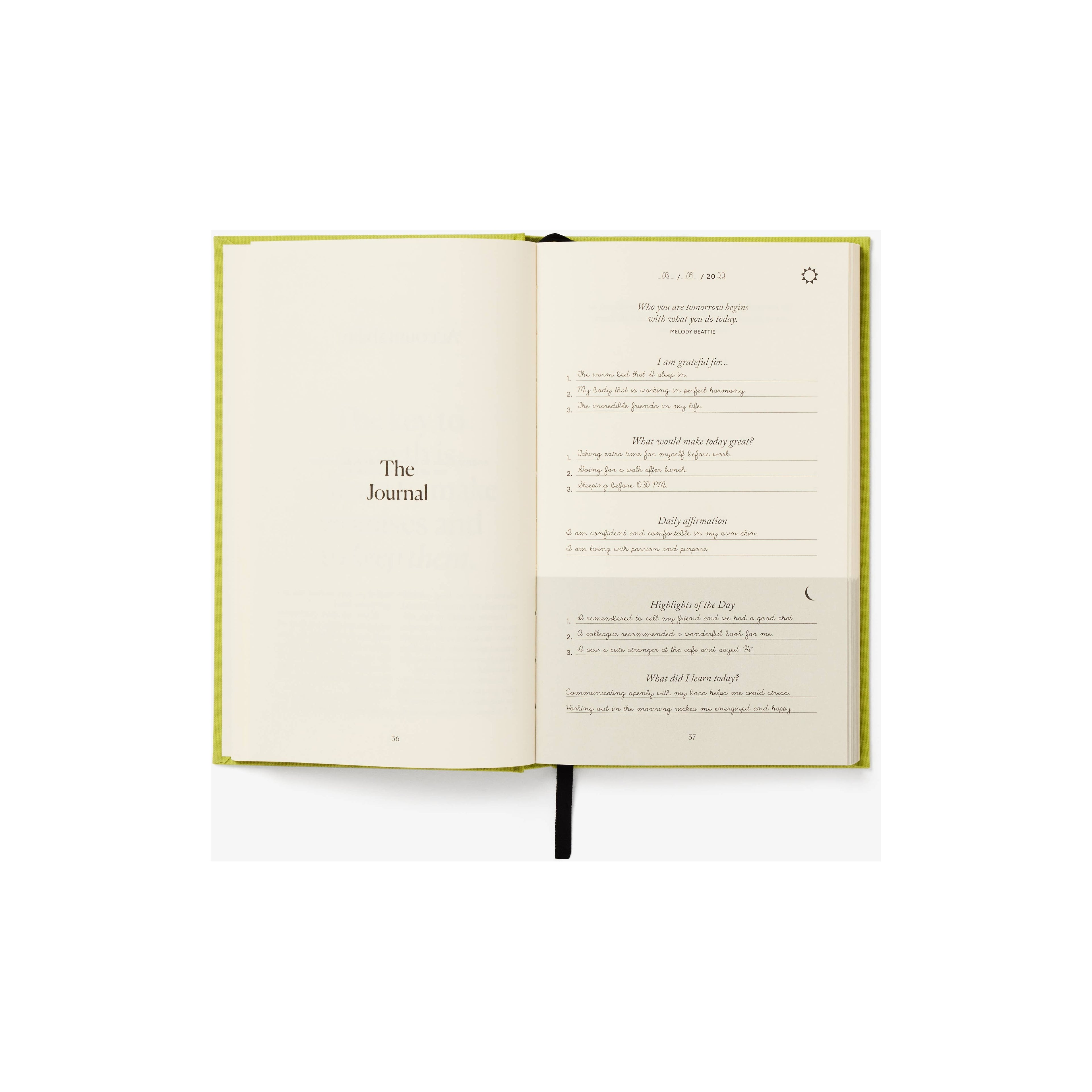 The Five Minute Journal Apple Green - Daily Guided Gratitude