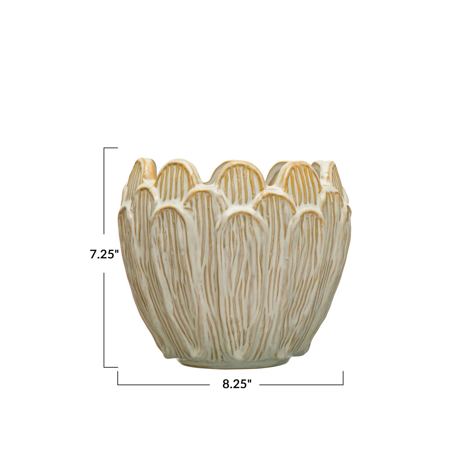Flower-Shaped Planter with Reactive Glaze