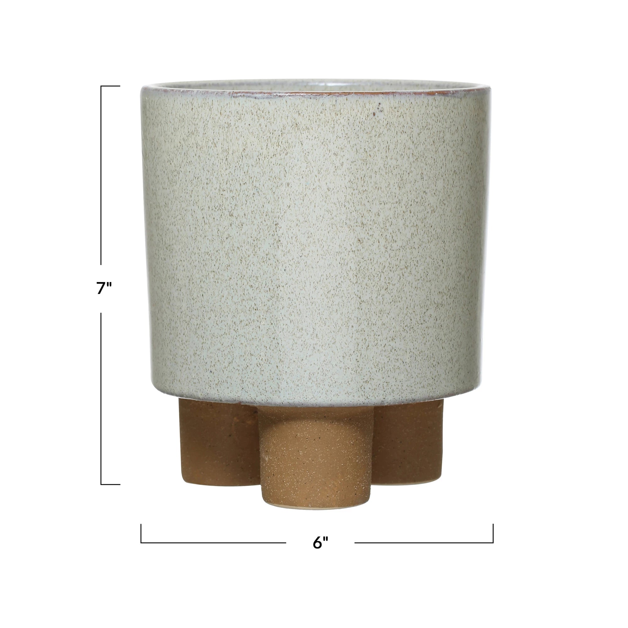 Footed Planter with Reactive Glaze