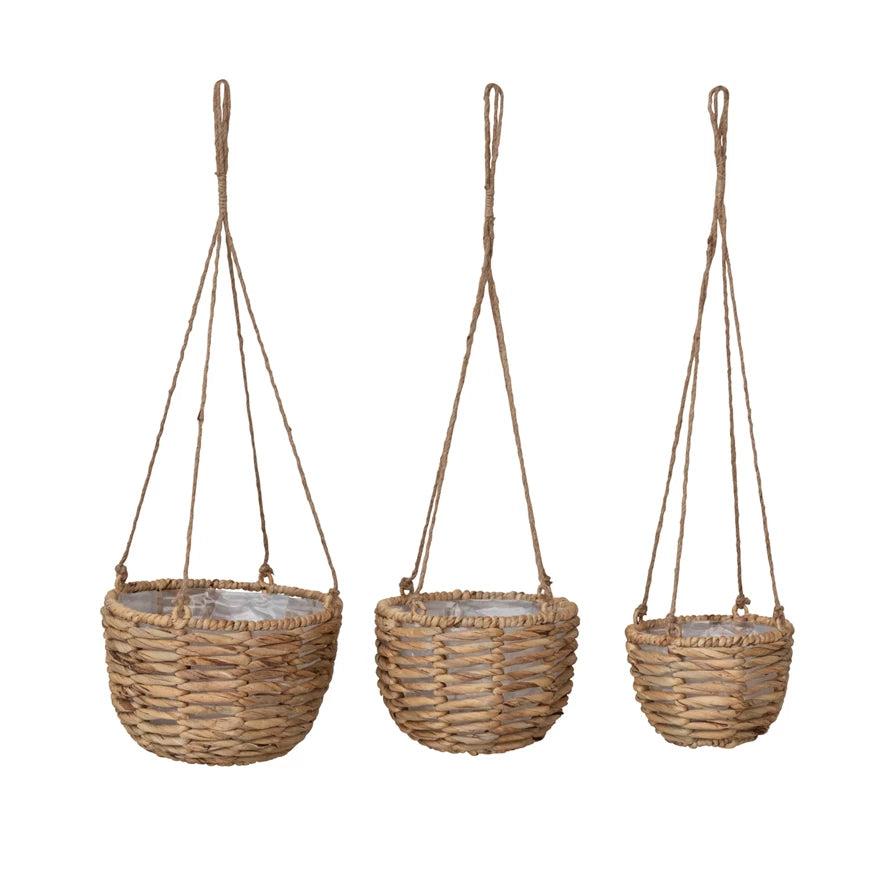 rattan hanging planter Hanging Water Hyacinth Planters with Lining – INNERBLOOM FLORAL