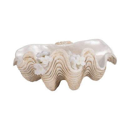 Ivory Pearlized Clam Shell Bowl
