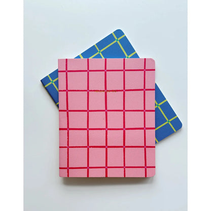 Pink Grid Notebook Duo