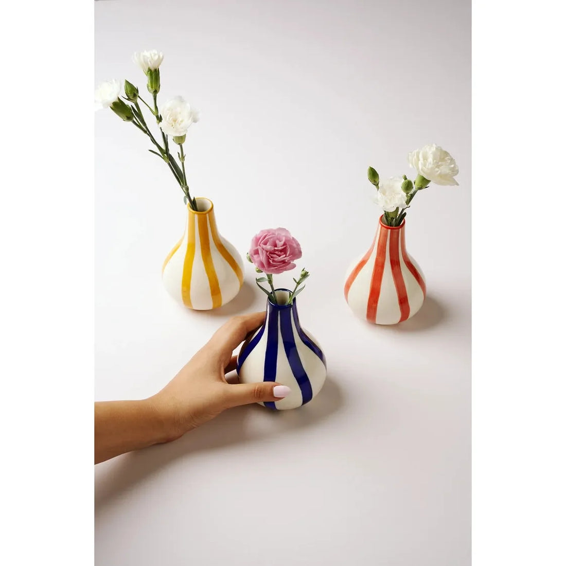 Ceramic Stripe Bud Vase