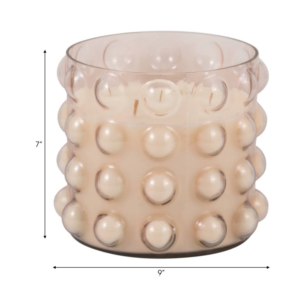 Glass Wax Peony and Blush Suede Bubble Candle