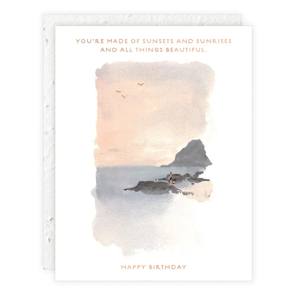 Sunset on the Rocks Card