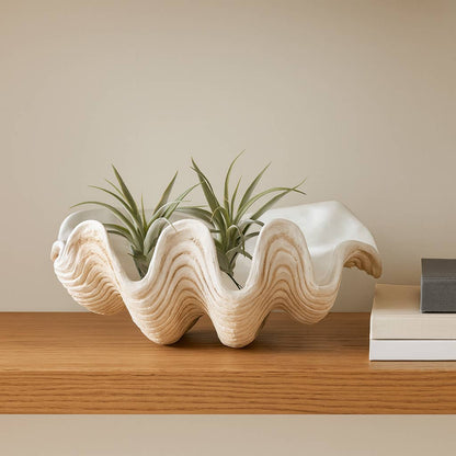 Ivory Pearlized Clam Shell Bowl