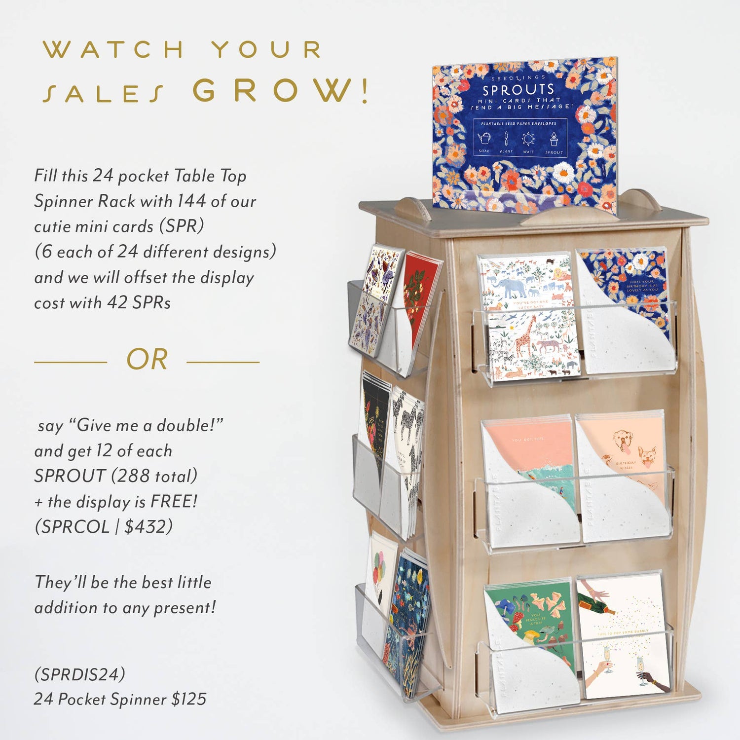 Wildly In Love Sprout - Love + Friendship Mini Greeting Card