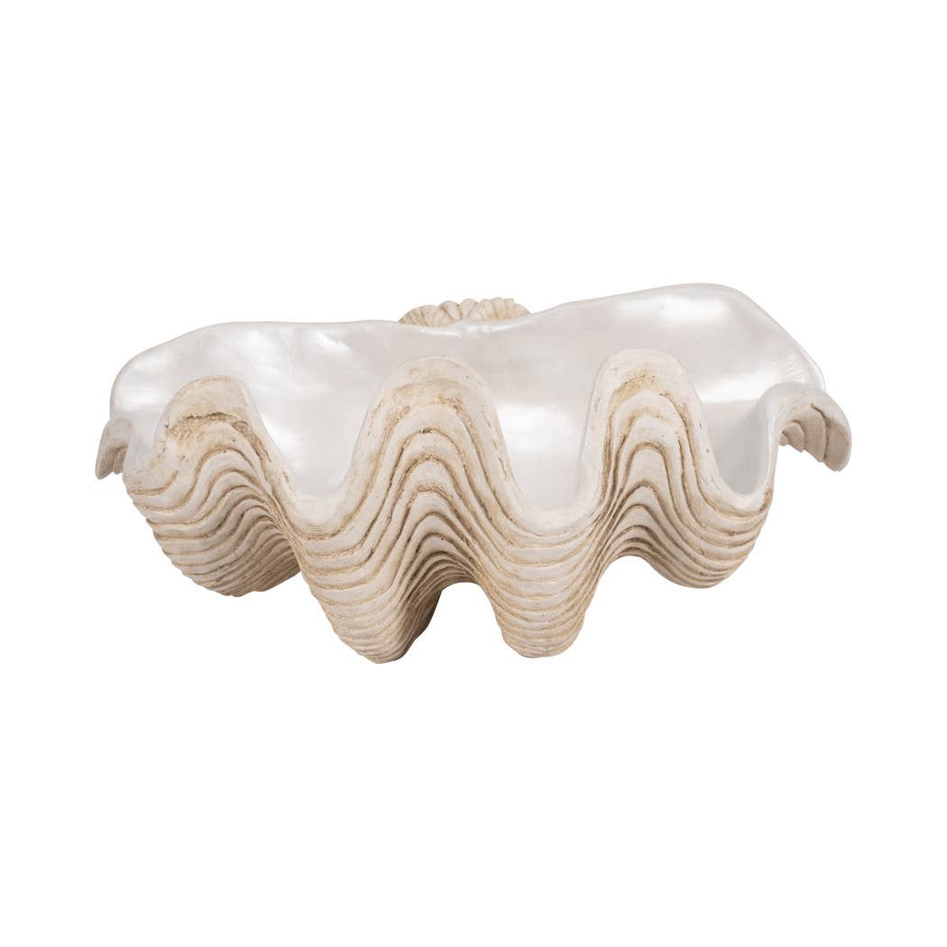 Ivory Pearlized Clam Shell Bowl