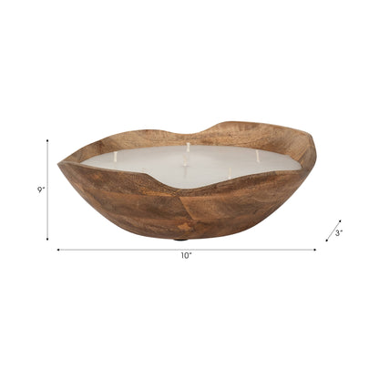 Bowl Candle - Brown Wood Wax Vanilla Scented