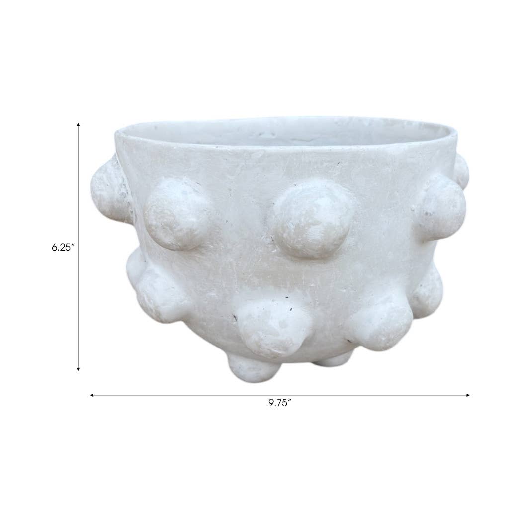 White Ceramic Hobnail Bowl