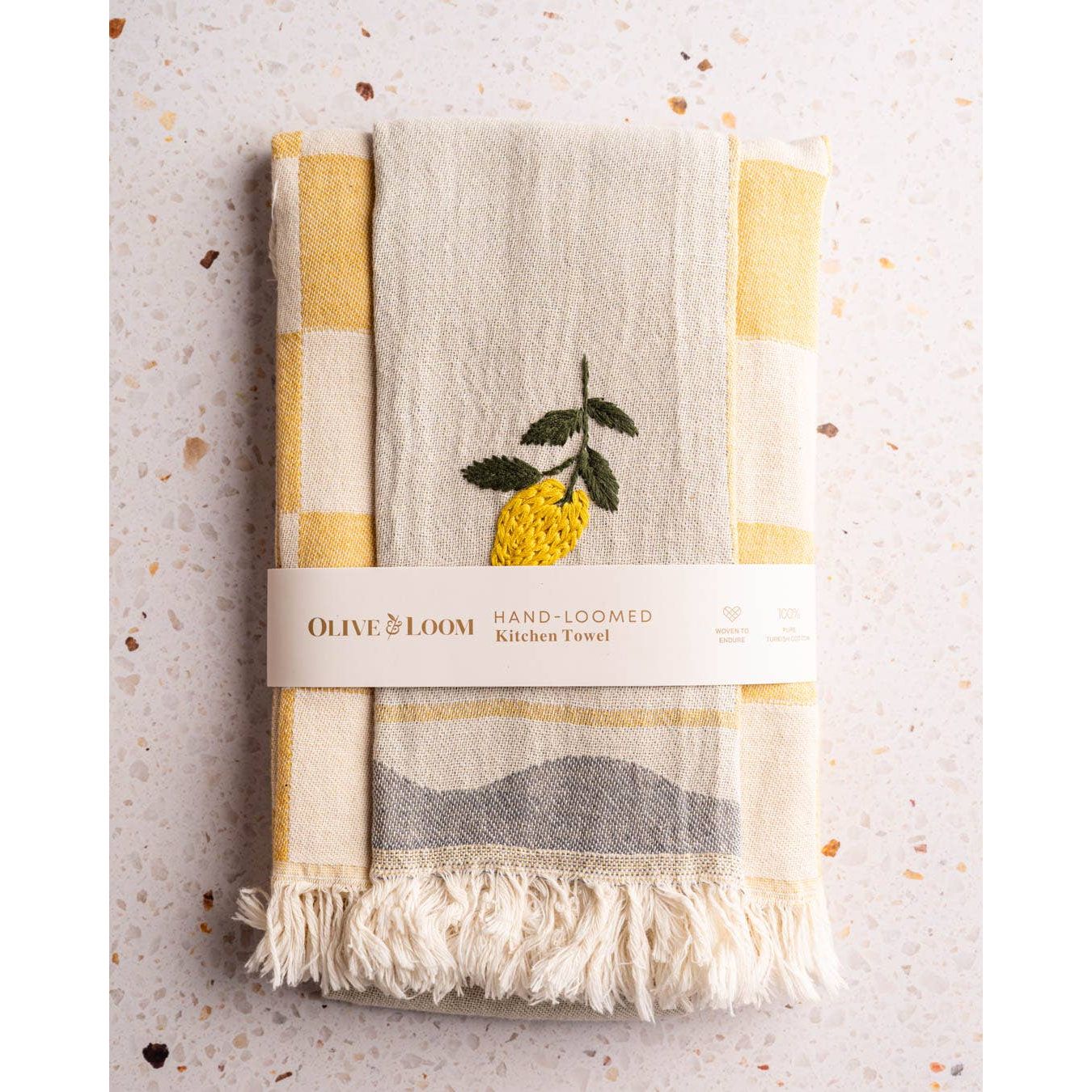 Lemon - Hand Stitched Kitchen Towel