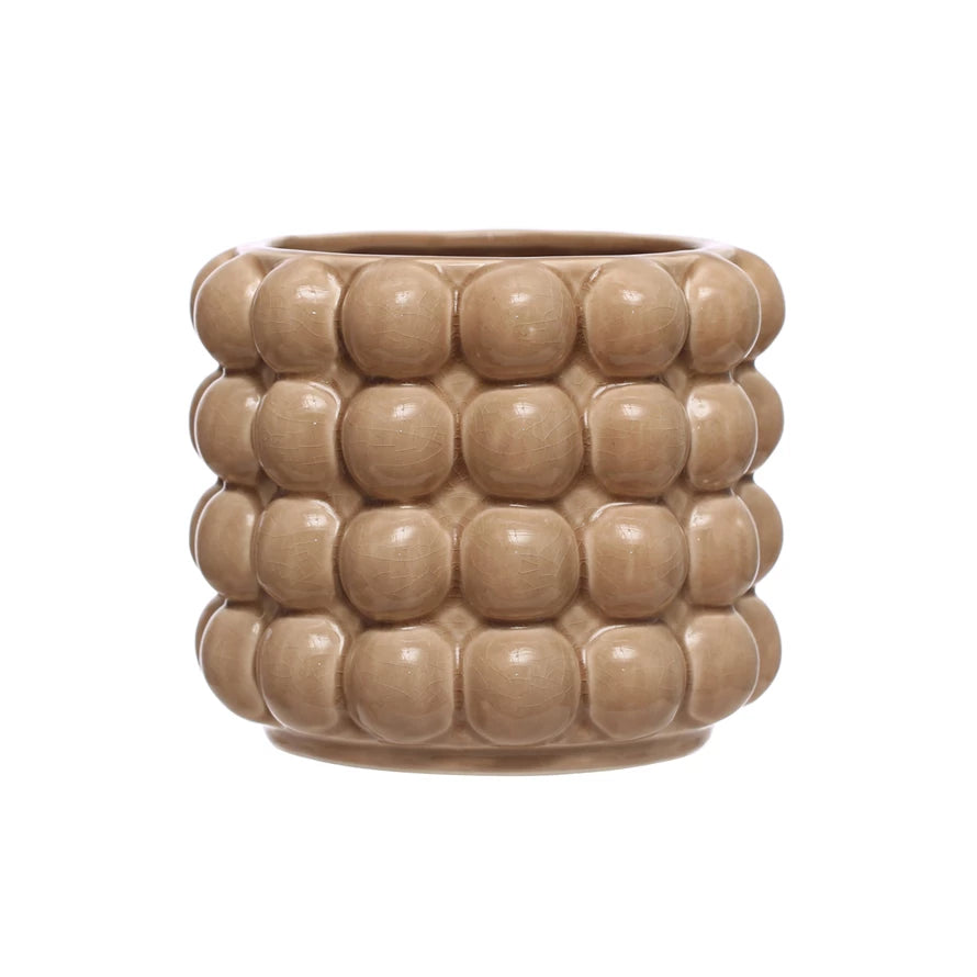 Stoneware Planter with Raised Dots