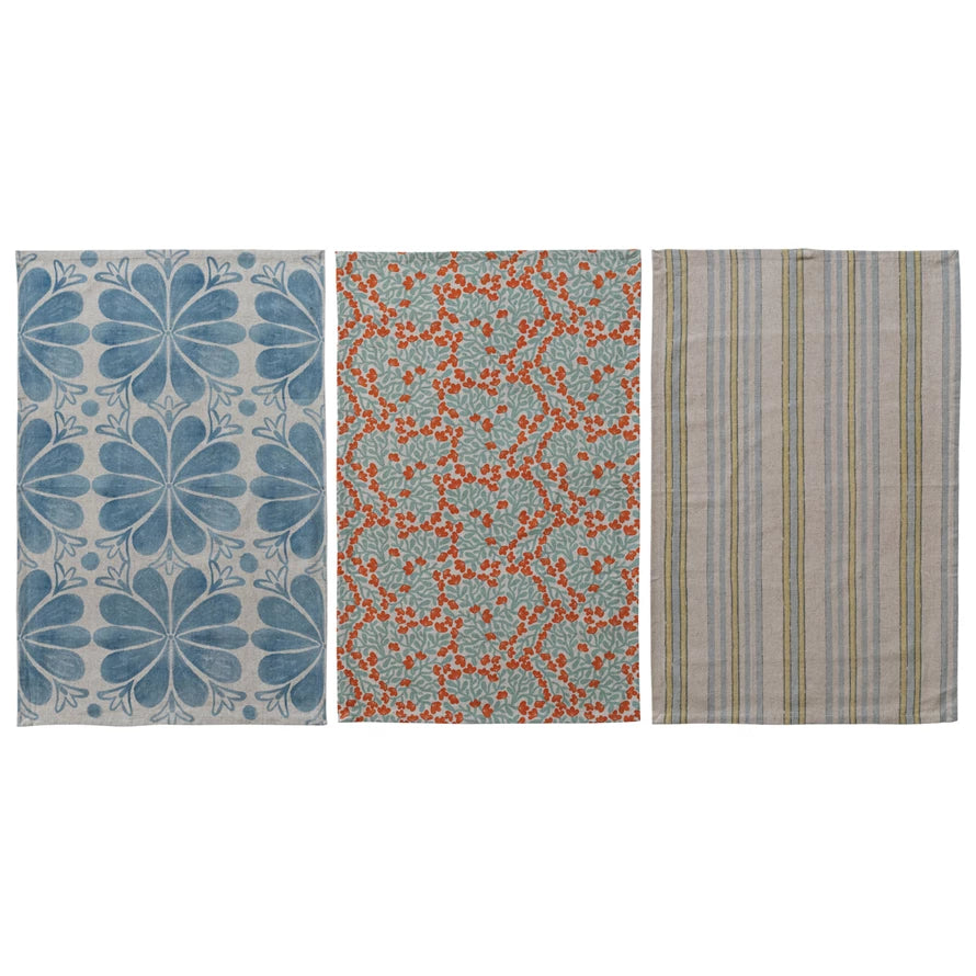 Cotton Linen Printed Tea Towel