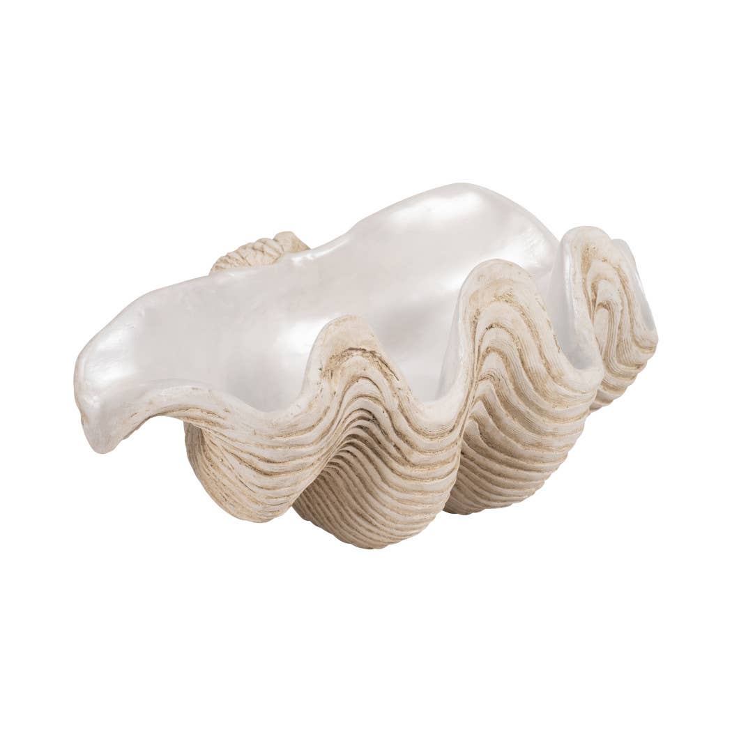 Ivory Pearlized Clam Shell Bowl