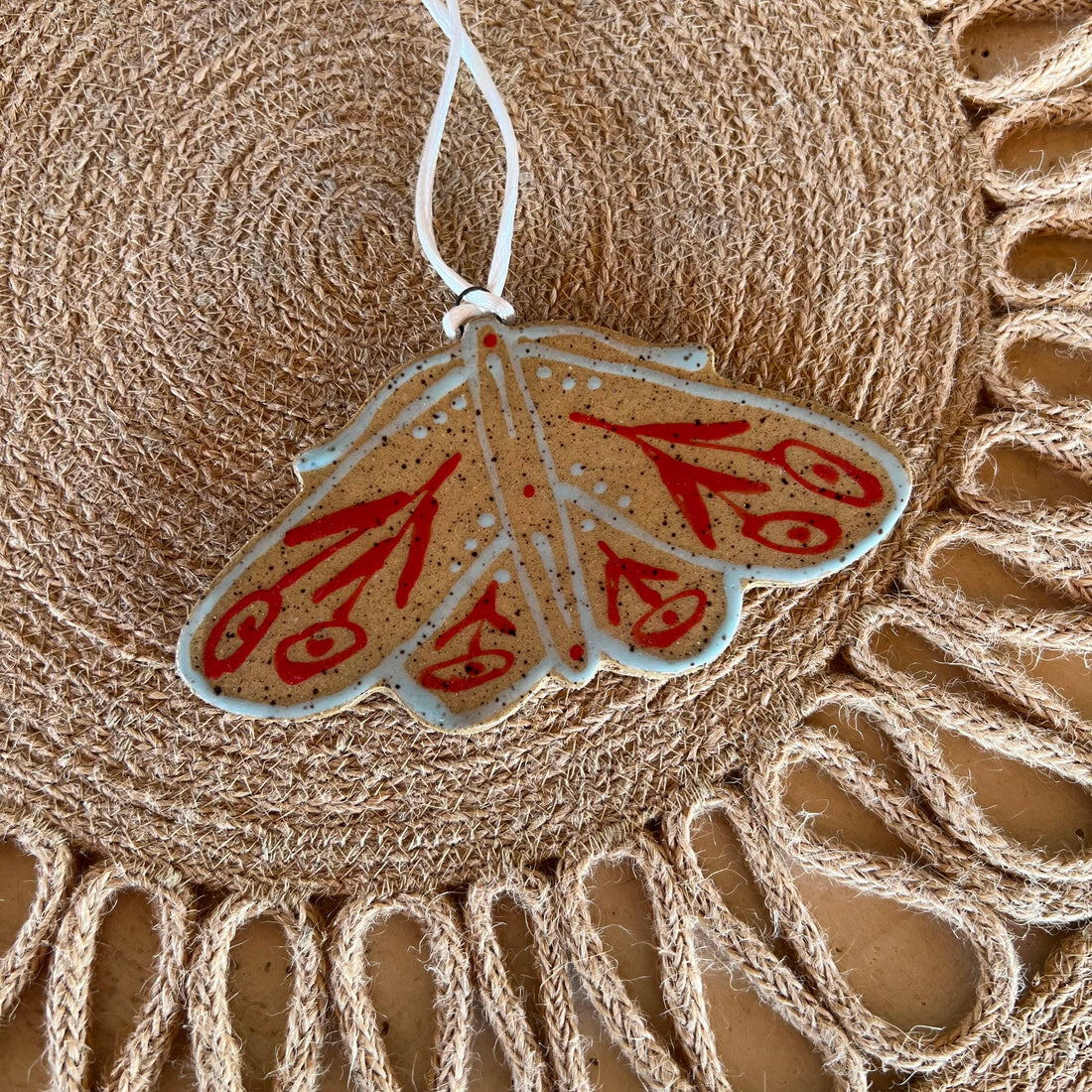 Floral Moth Ceramic Ornaments