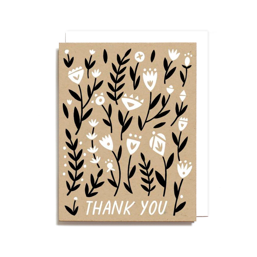 Thank You Floral Pattern Card