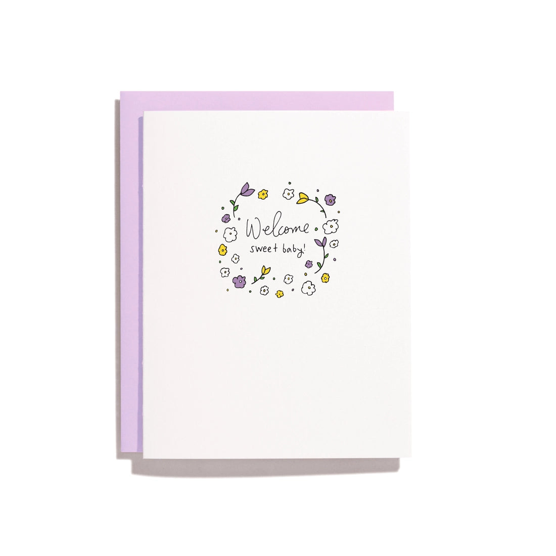 Welcome Sweet Baby Floral Card