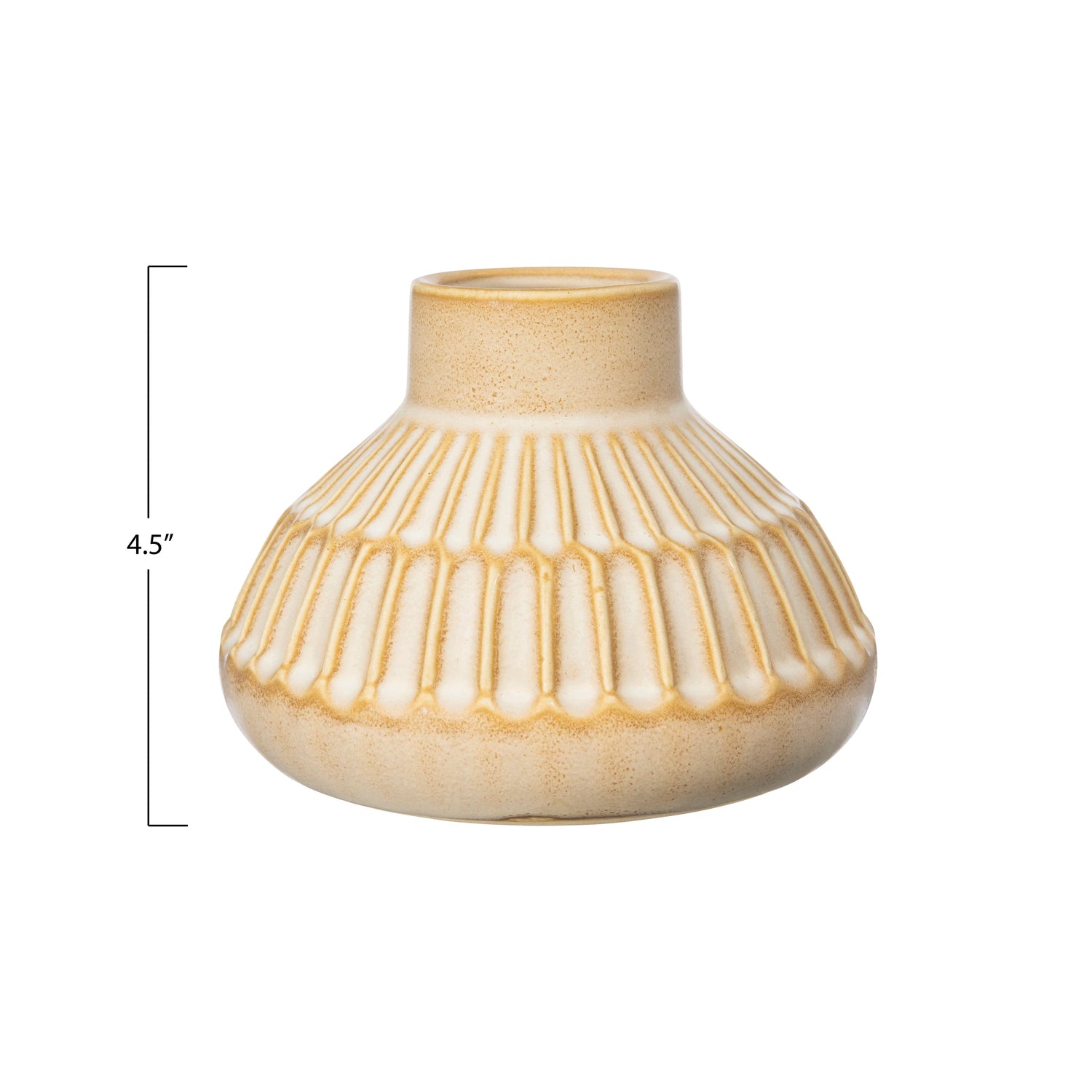 Stoneware Vase with Vertical Stripes