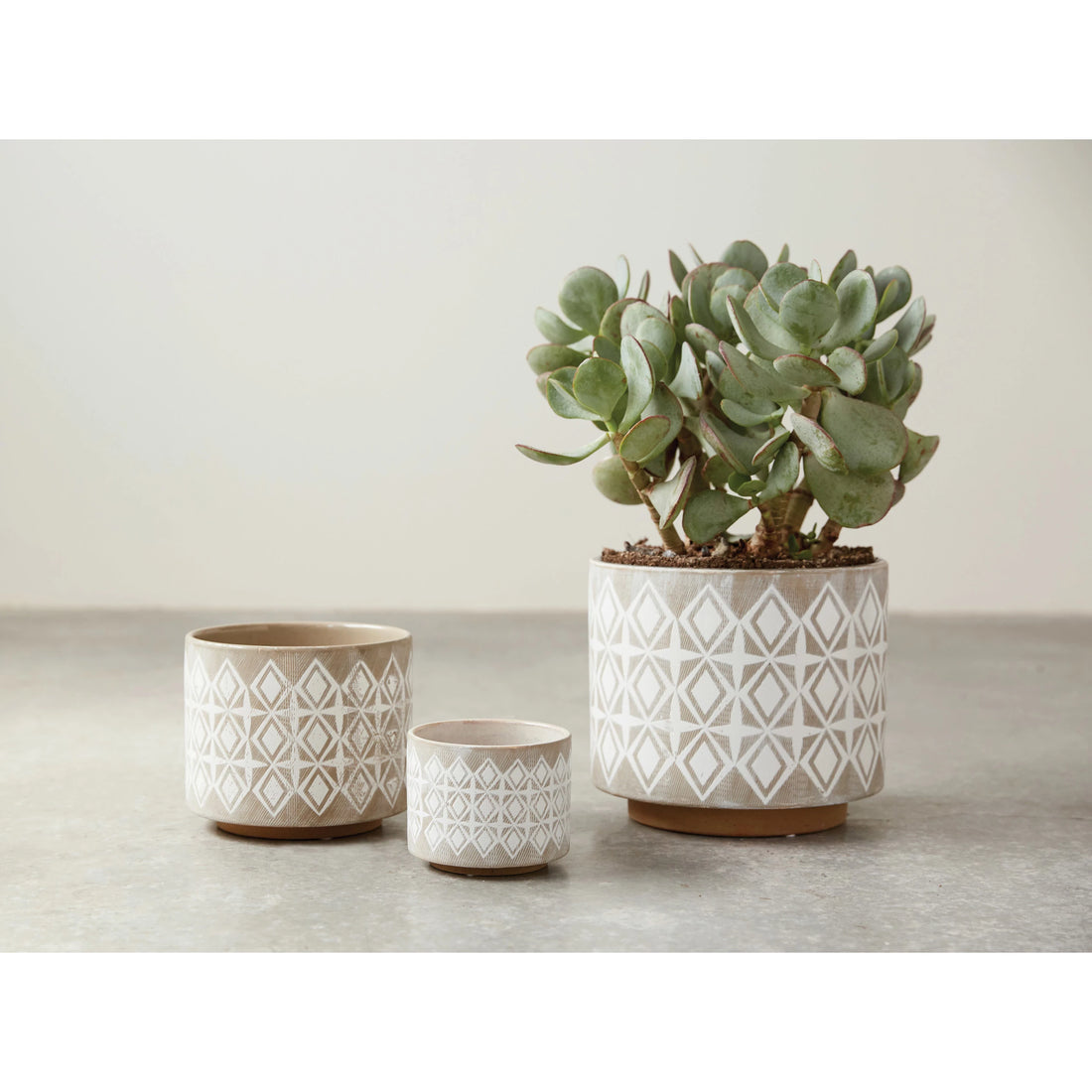 Patterned Grey Planter
