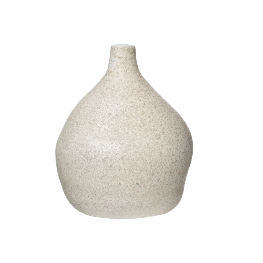Distressed Terracotta Vase in White