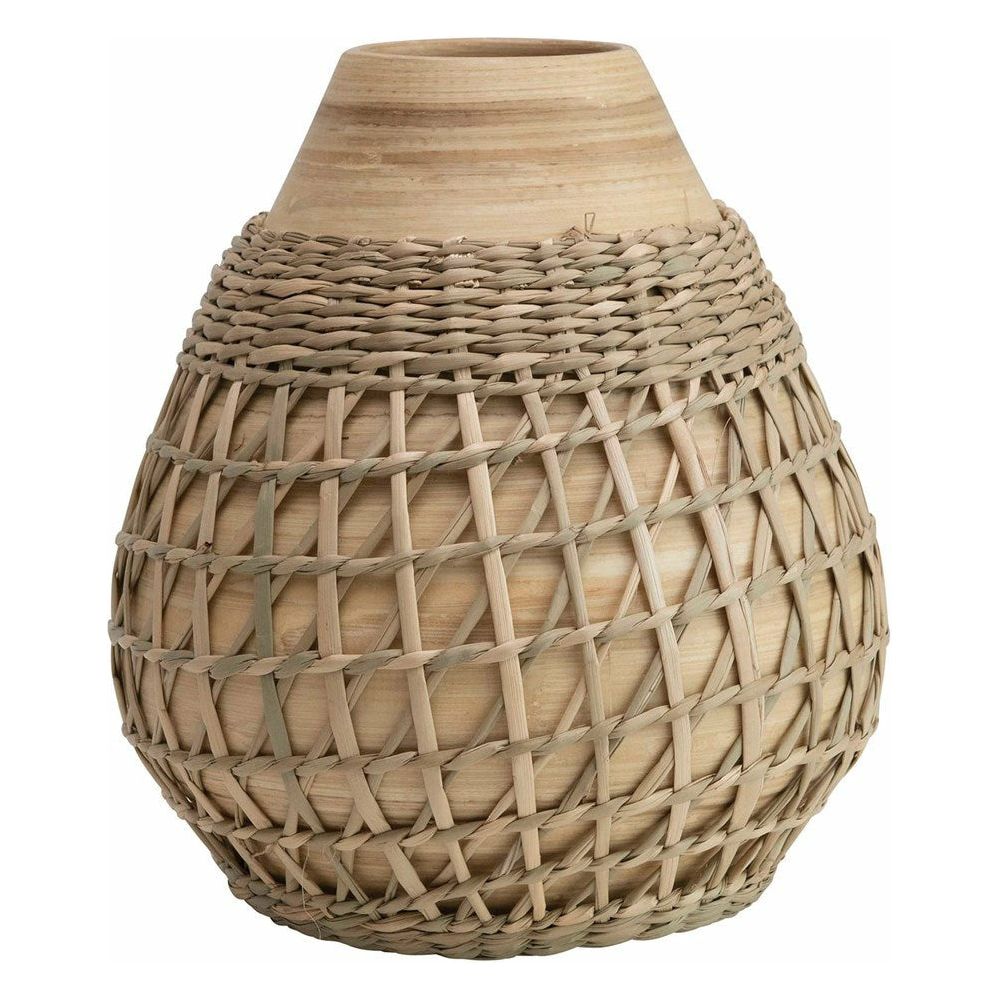 Bamboo Vase w/ Seagrass Weave