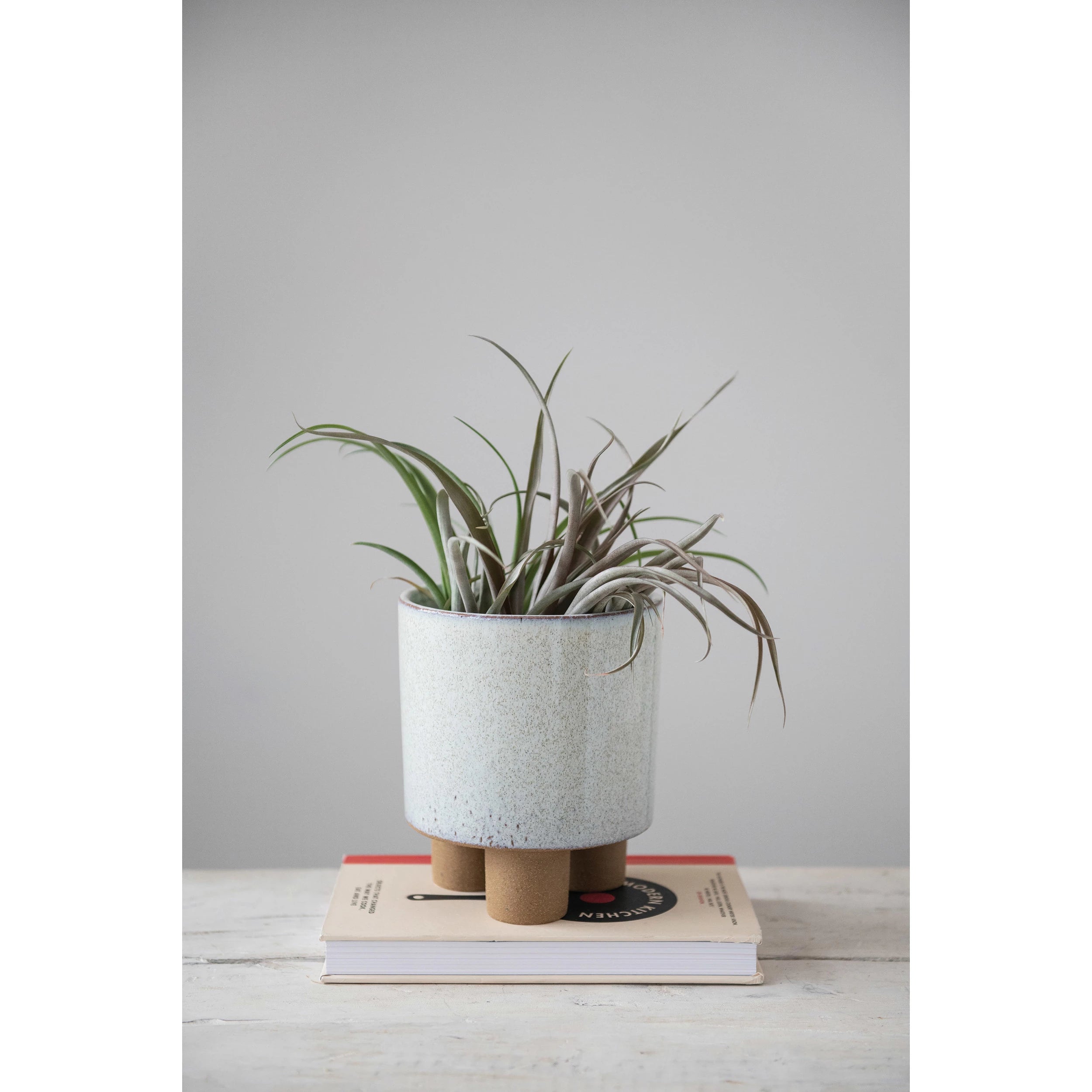 Footed Planter with Reactive Glaze