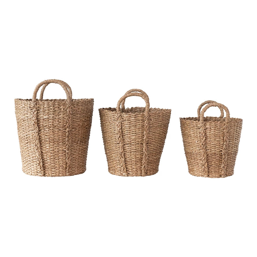 Hand-Woven Bankuan Baskets with Braided Handles