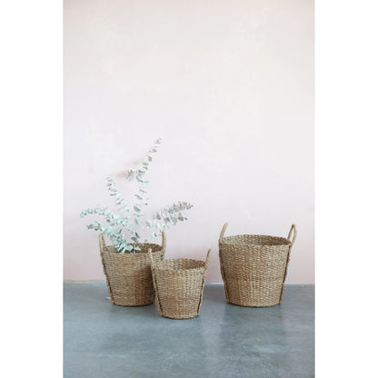 Hand-Woven Bankuan Baskets with Braided Handles