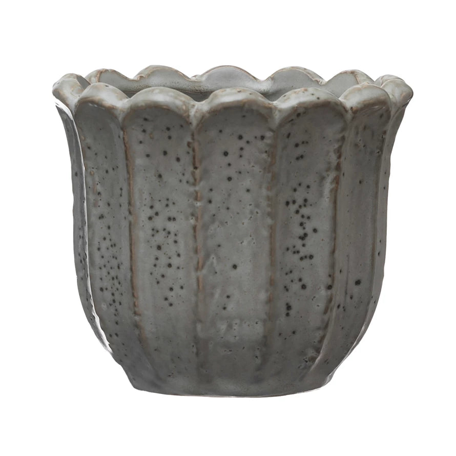 Flower Stoneware Planter