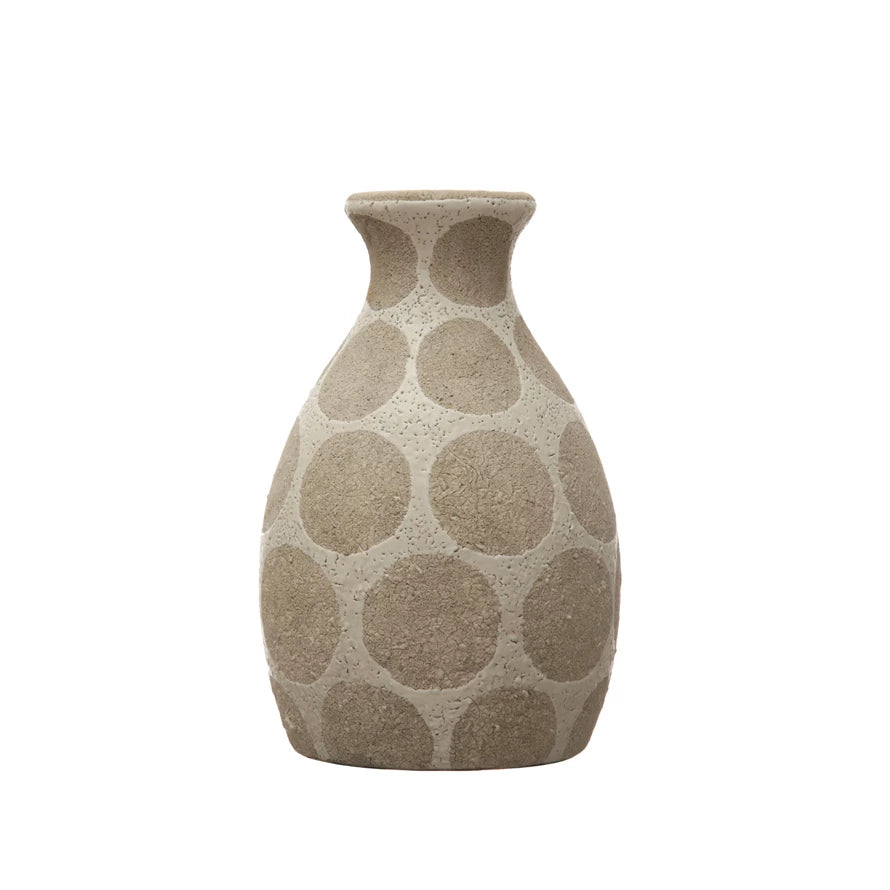 Terracotta Vase with Polkadot Wax Relief